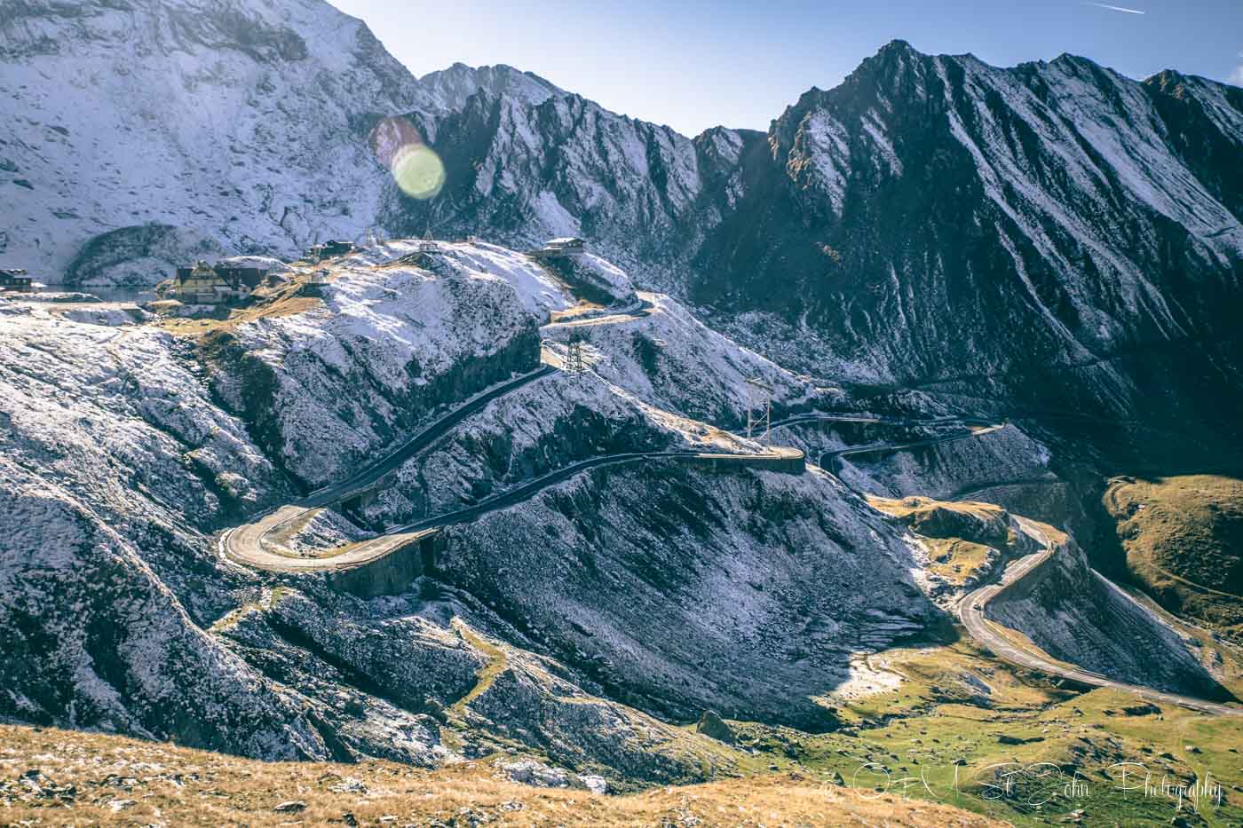 Transfaragasan Road leading up to Balea Lake. Road trip in Romania