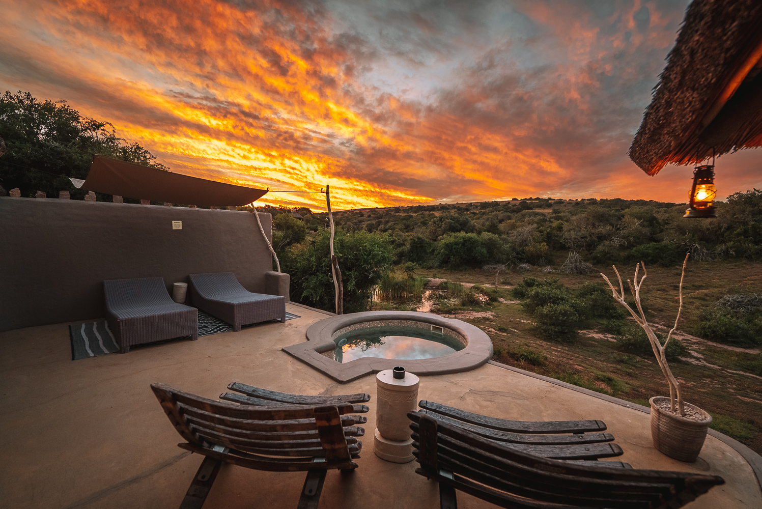 Incredible sunset at the Amakhala Safari Lodge