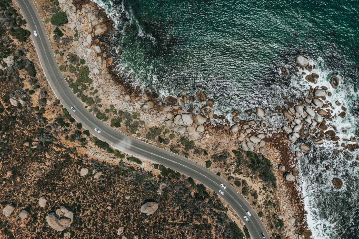 Driving along the South African coast