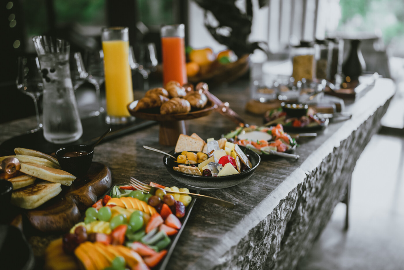 Breakfast spread at Cheetah Plains