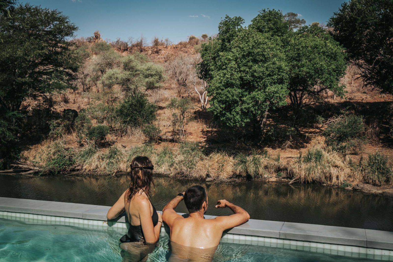 Shared pool at the Singita Sweni Lodge, safari lodges in South Africa