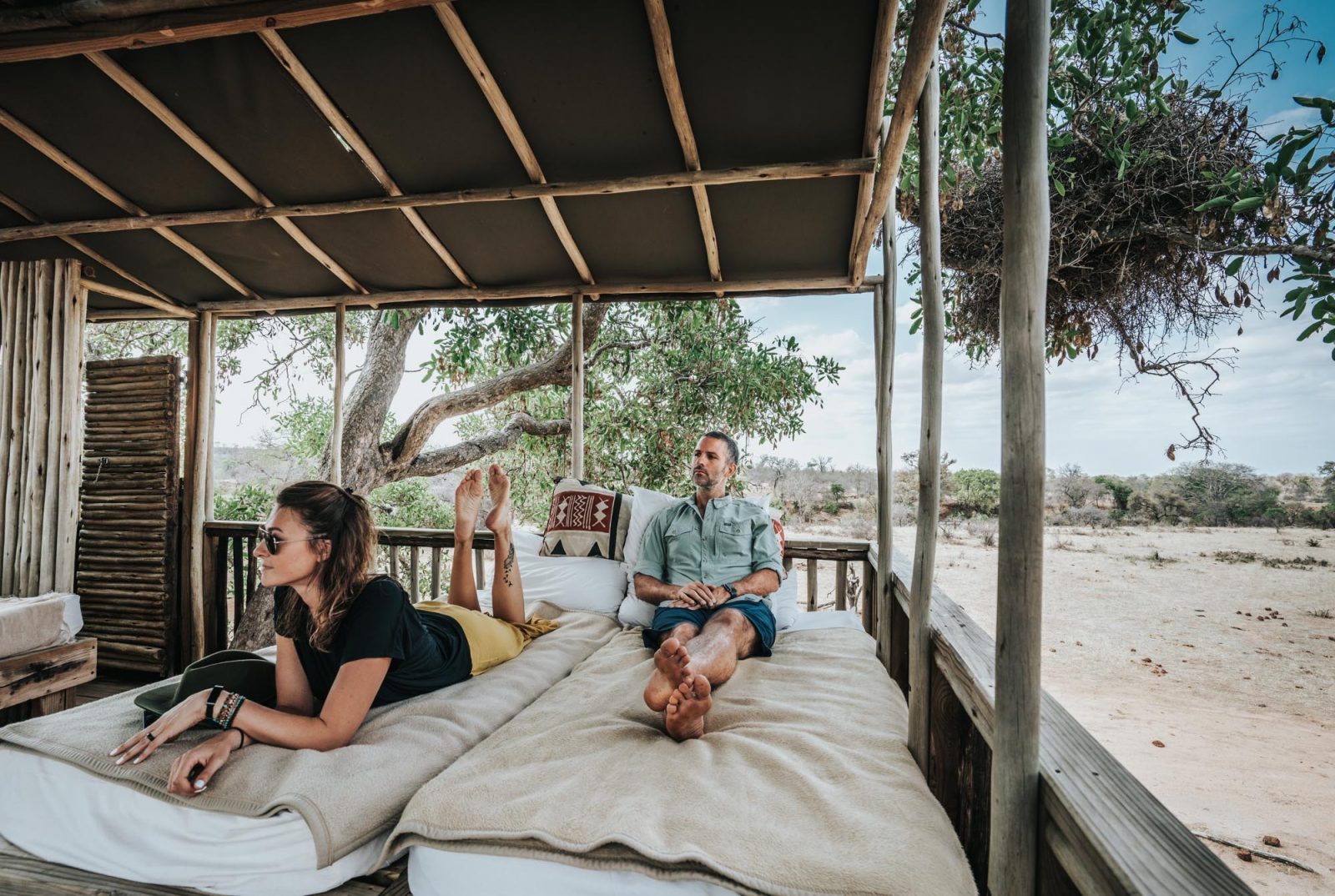 Inside the tree house at Umlani Bushcamp, safari lodges in South Africa