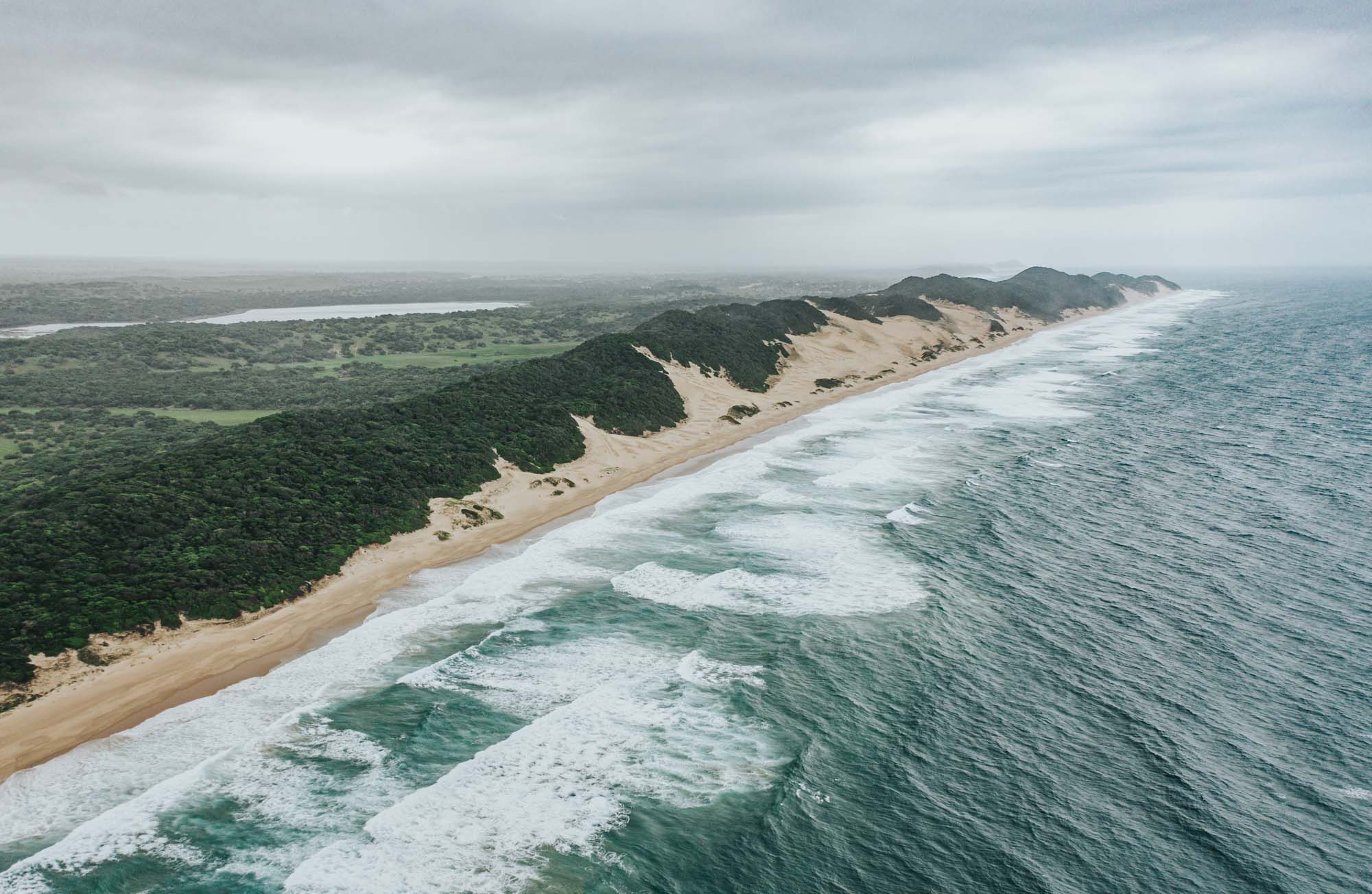 The coastline in Kosi Bay, 