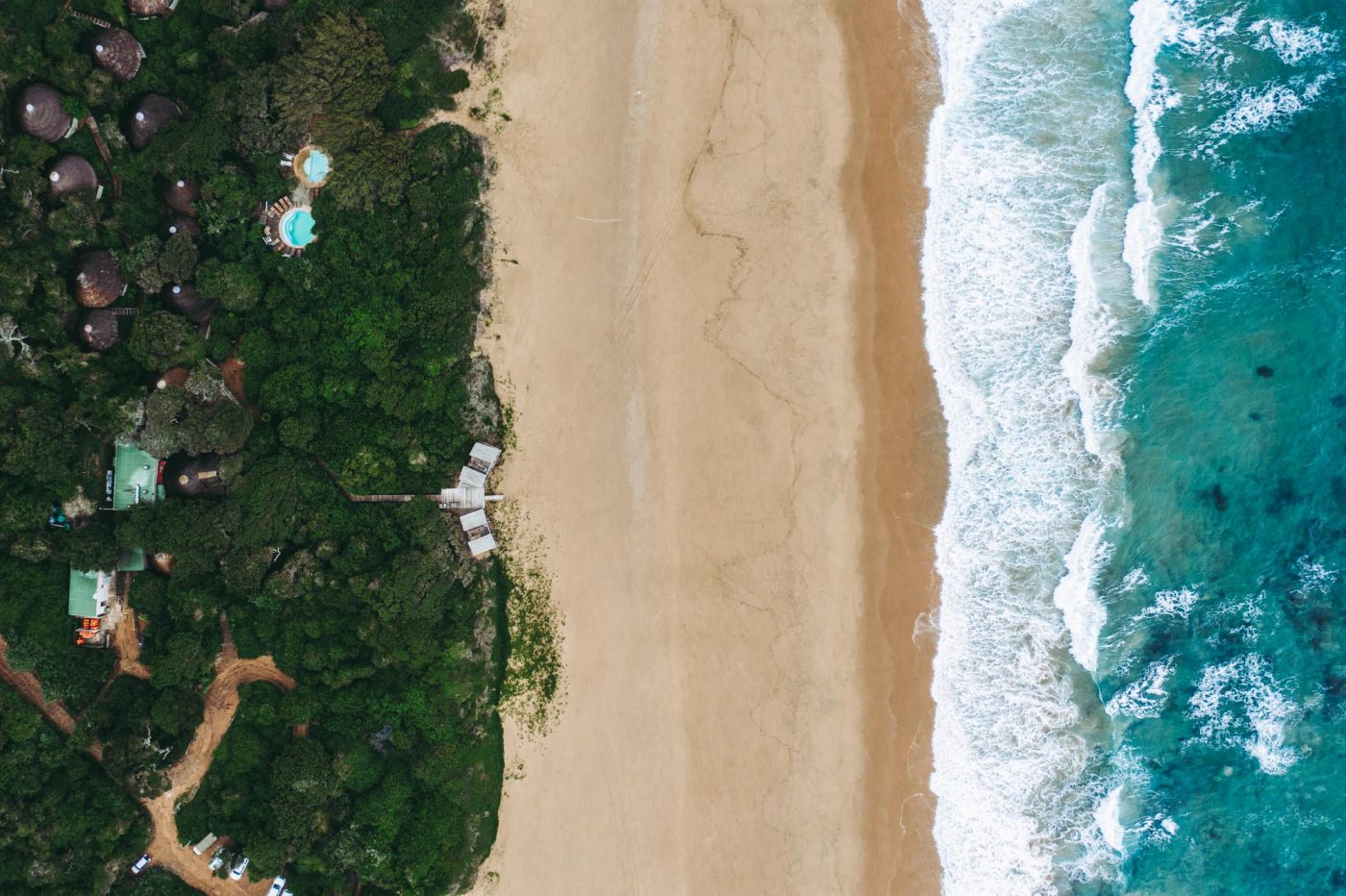 Thonga Beach Lodge from above