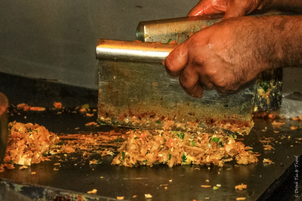 The making of Kotthu Roti in Sri Lanka