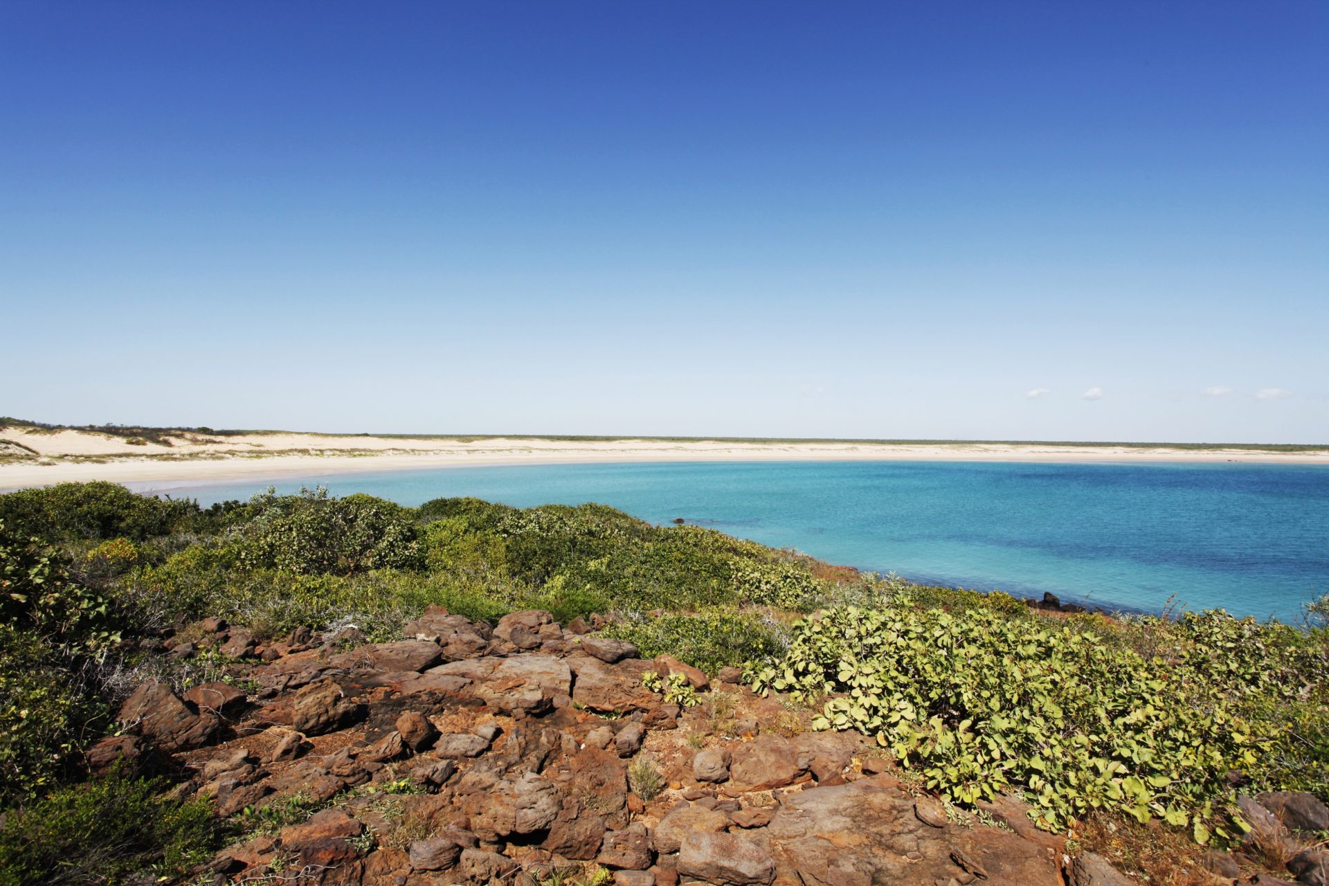 View of the beach at Middle Lagoon