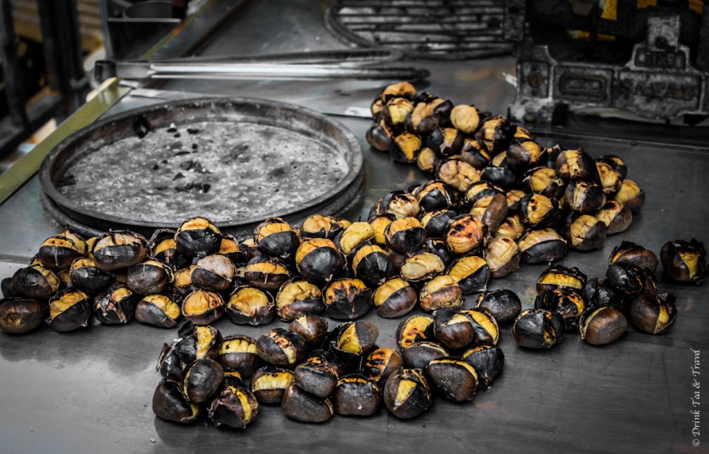Roasted chestnuts (kestane) in Istanbul, Turkey