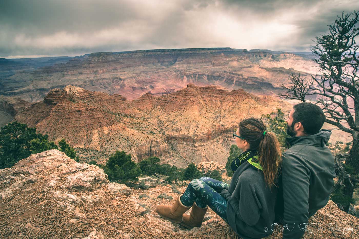 Max & Oksana in Grand Canyon Arizona. USA Road Trip