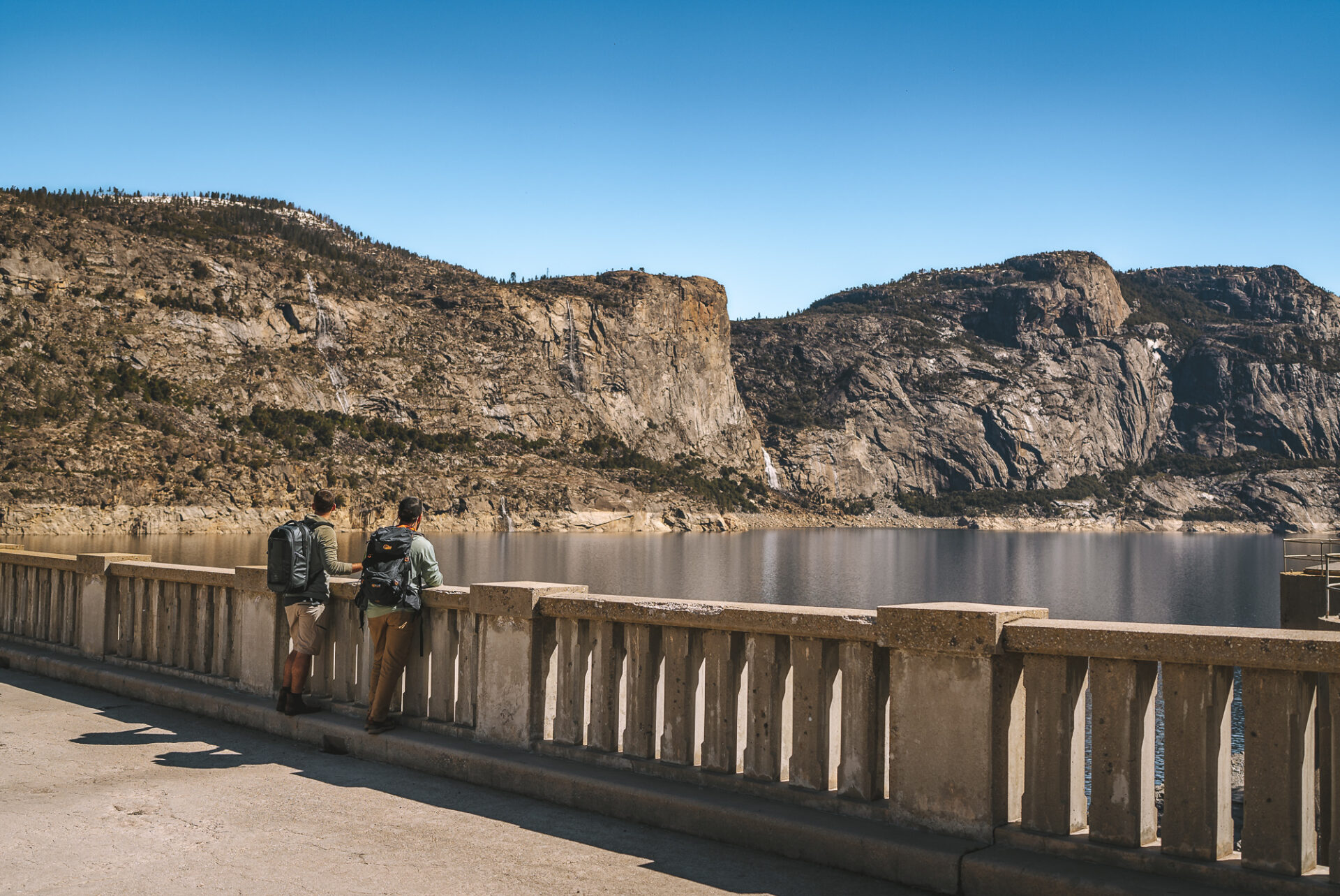 Overlooking Hetch Hetchy Reservoir on the O'Shaughnessy Dam
