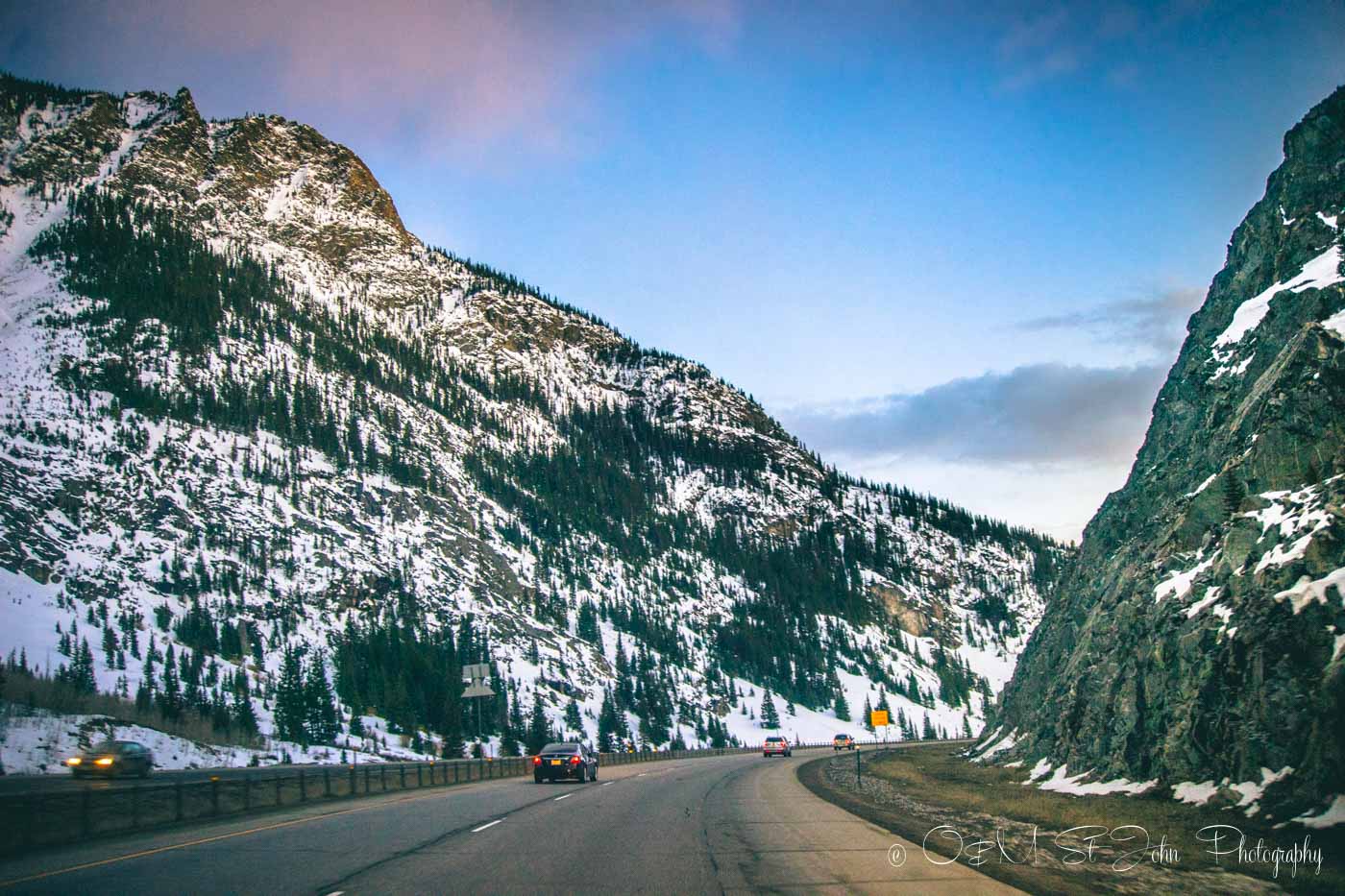 Colorado road trip: Scenic Drive from Denver to Glenwood Springs along I-70. Colorado. USA