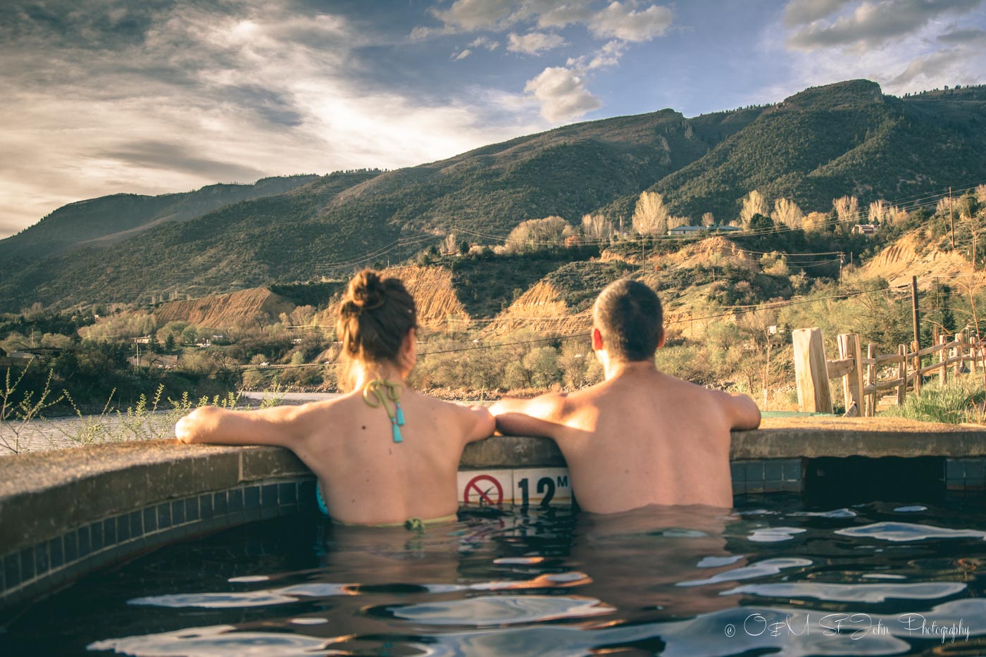 Max & Oksana at Iron Mountain Hot Springs in Glenwood Springs, Colorado. USA road trip