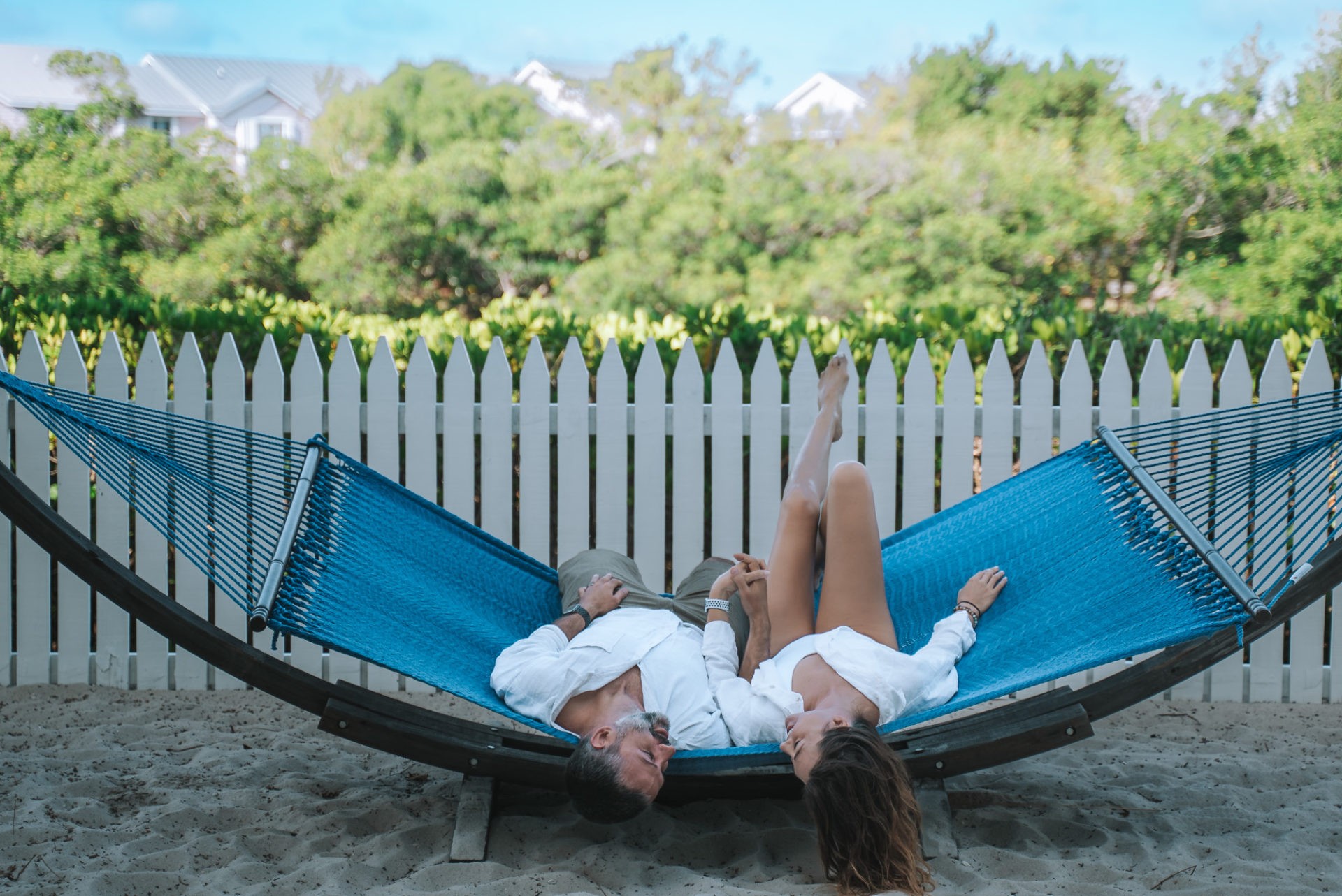 Hanging in the hammock at the Parrot Key hotel