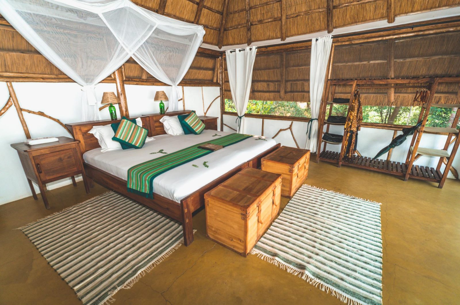 Inside the tent at Baker's Lodge, Murchison Falls National Park