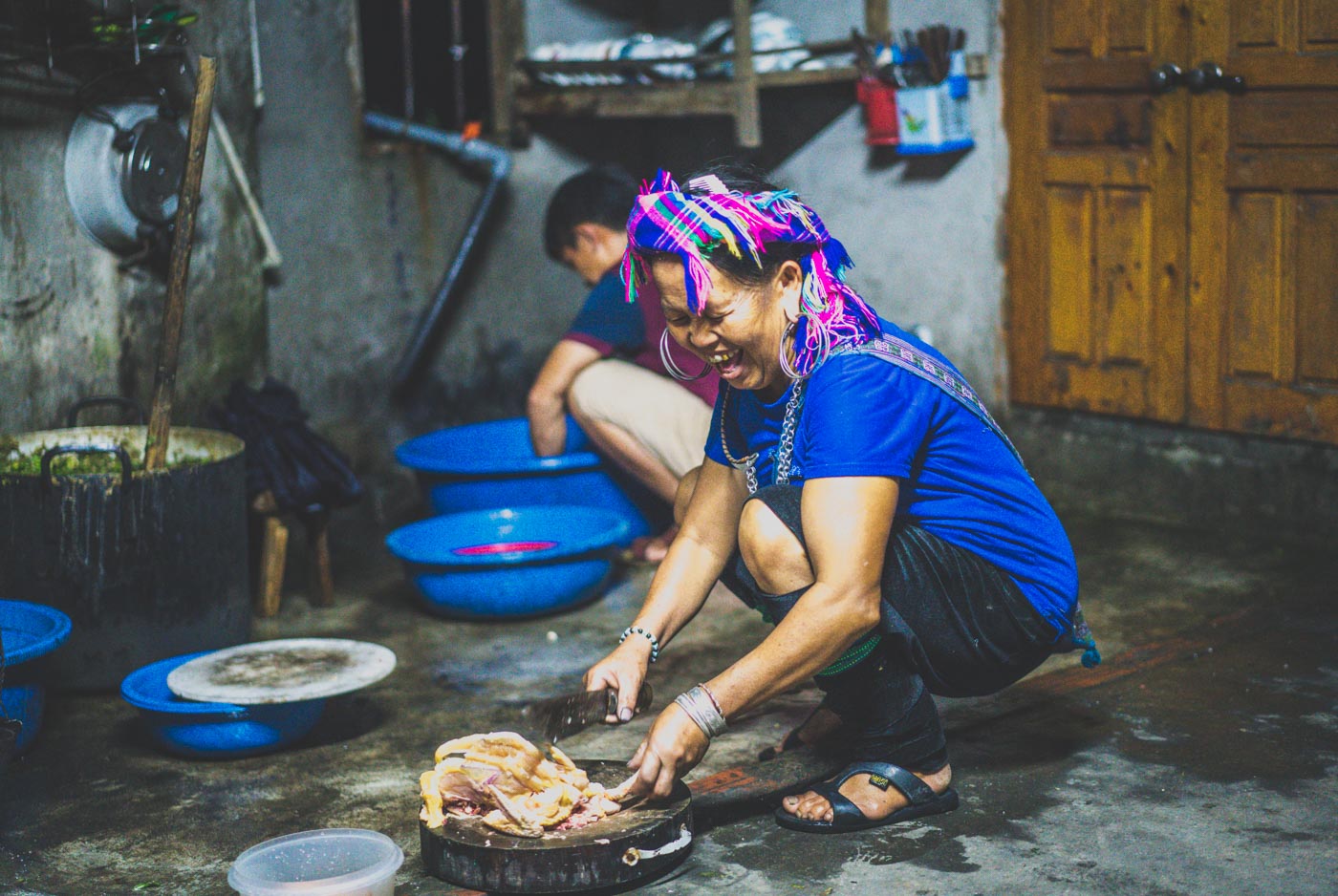 Food preparation during our homestay