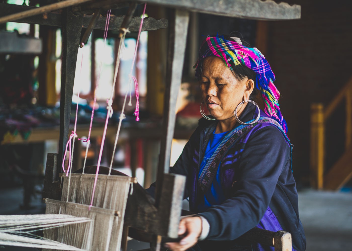 Weaver at our homestay in Sapa