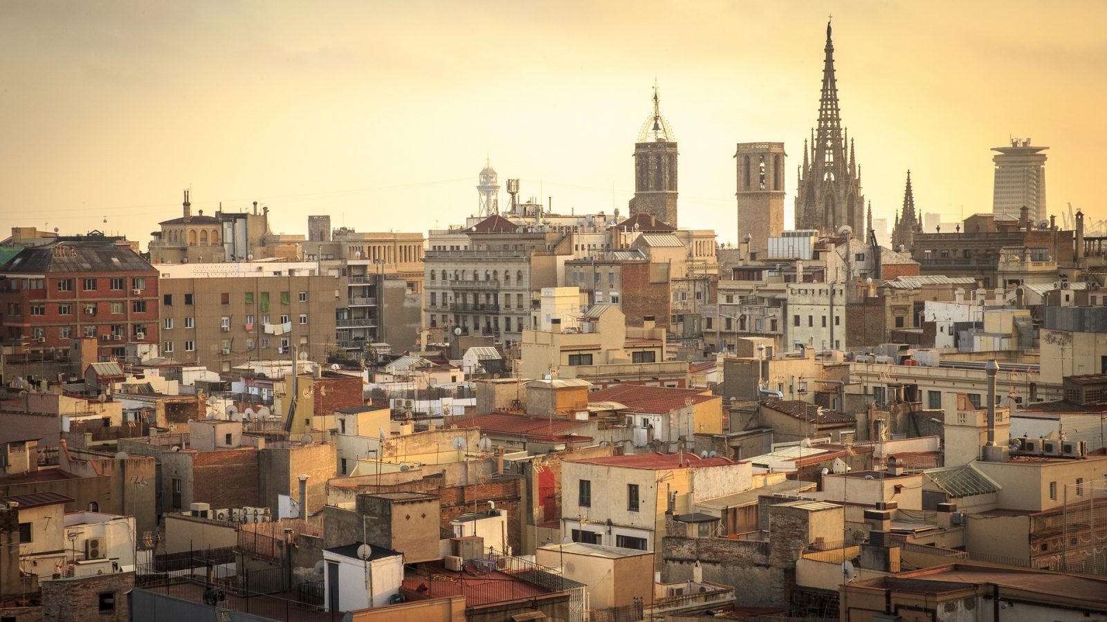 Barcelona Skyline at Sunset