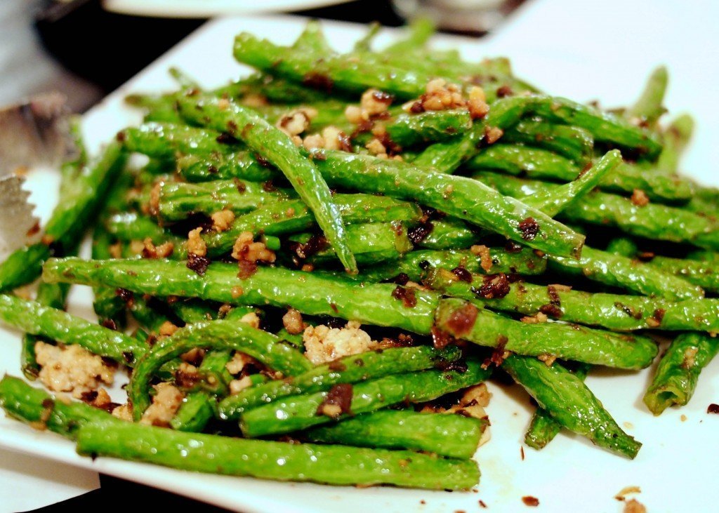 chinese food - fried green beans with pork
