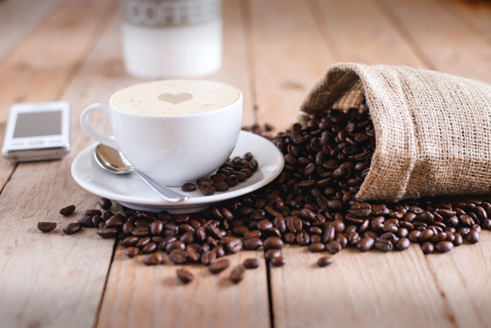 coffee with coffee beans