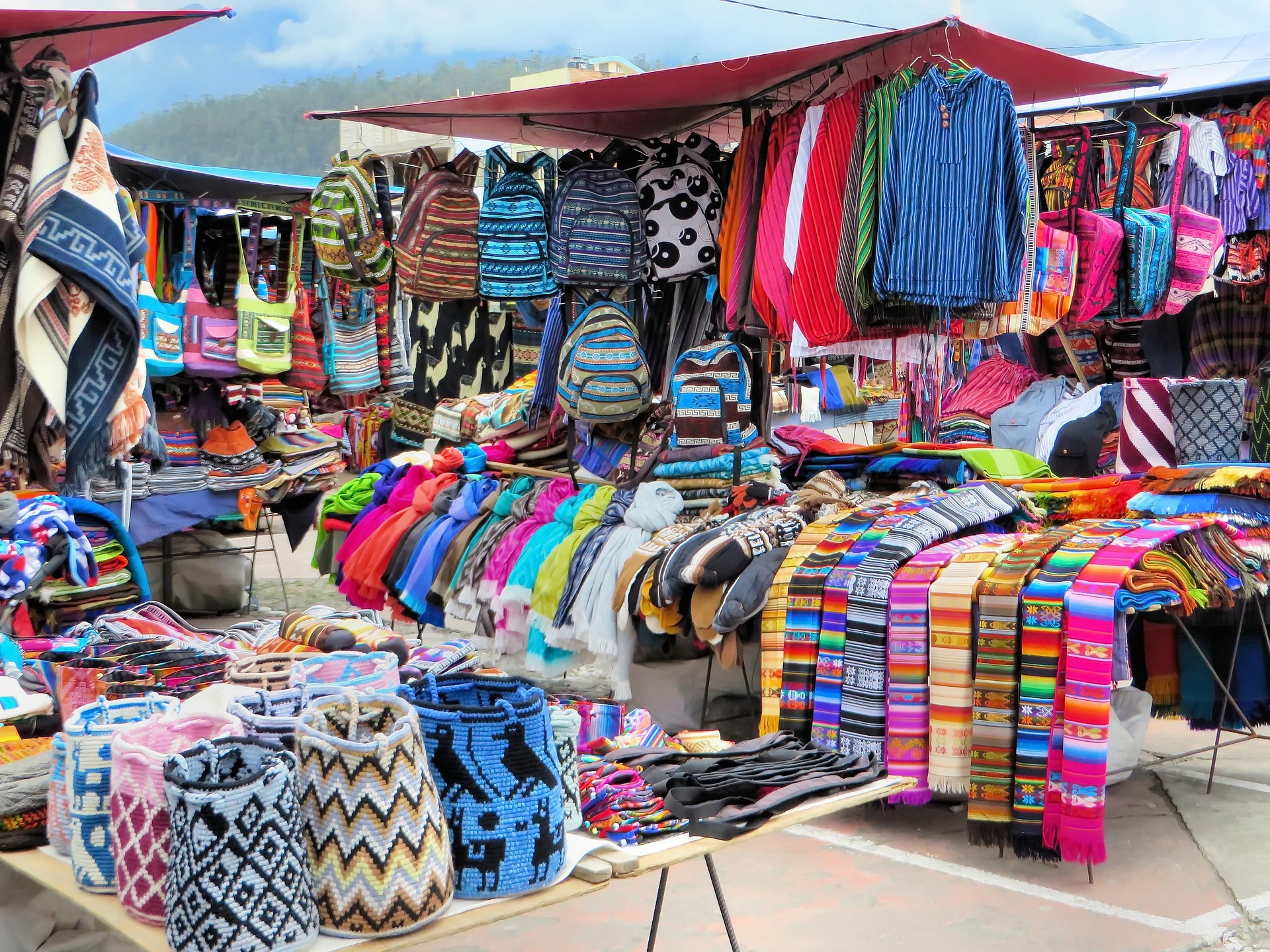 Stall at the Otavalo Market in Ecuador