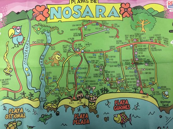 Map of Nosara Costa Rica