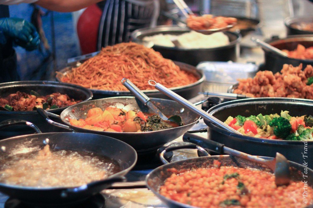 Food stall in Camden Lock Market, Camden Town, London