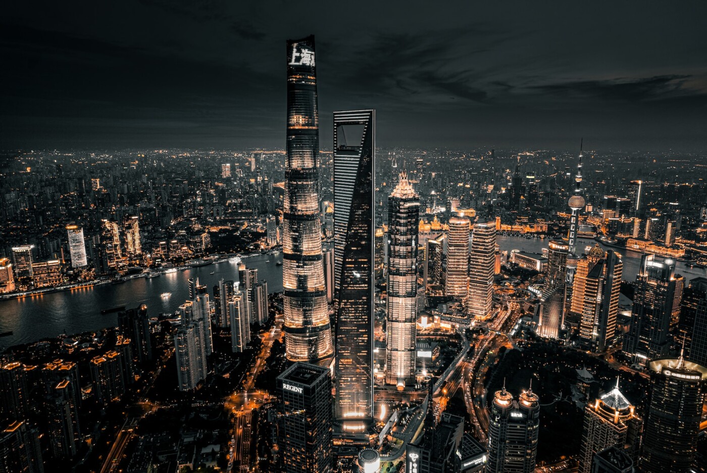 Shanghai Tower at night