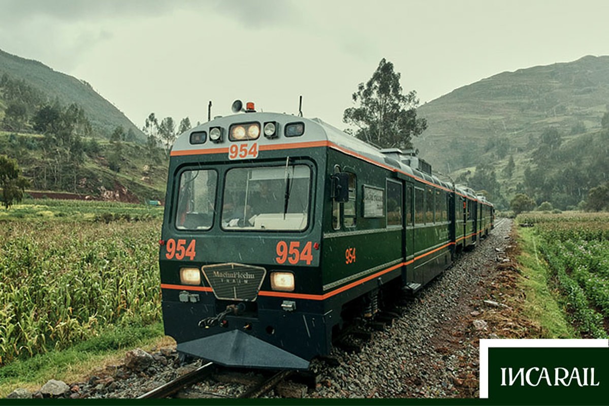 Arriving by taking the train to Machu Picchu